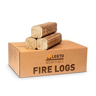 Lekto Woodfuels Fire Logs - 1 X 20 Kg Mini Pack, Softwood Sawdust for Open Fires, Wood Burner & Fire Pits | | Lovely Aroma | Compact Packaging | Long Burn 2-3 Hours