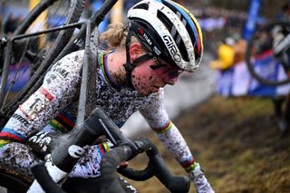 Fem van Empel (Visma-Lease a Bike) competes at the World Cup in Maasmechelen, finishing sixth