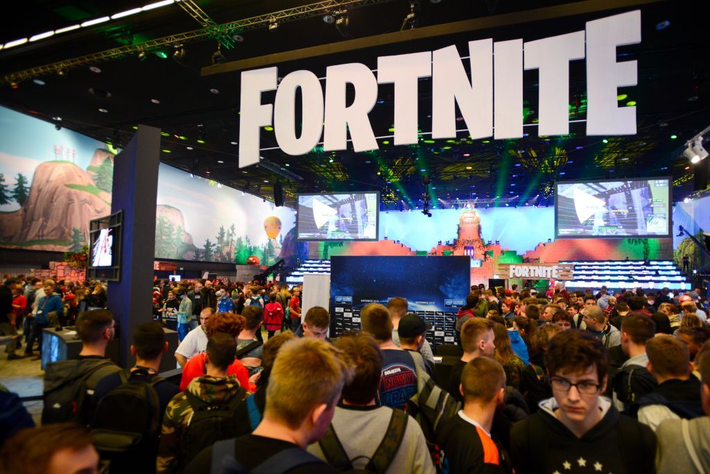 Online game &amp;quot;Fortnite&amp;quot; enthusiasts attend the ESL Katowice Royale Featuring Fortnite Tournament during the Intel Extreme Masters Katowice 2019 event in Katowice on March 3, 2019.