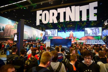 Online game "Fortnite" enthusiasts attend the ESL Katowice Royale Featuring Fortnite Tournament during the Intel Extreme Masters Katowice 2019 event in Katowice on March 3, 2019.