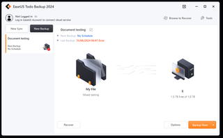 Our tester putting EaseUS ToDo backup through its paces.