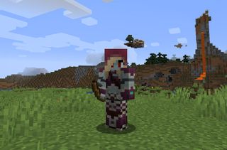 A Sylvanas Windrunner Minecraft skin with a bow and her signature outfit