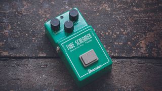 An Ibanez TS808 Tube Screamer effects pedal, taken on October 6, 2015.