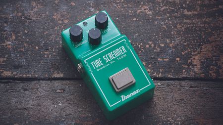 An Ibanez TS808 Tube Screamer effects pedal, taken on October 6, 2015. 