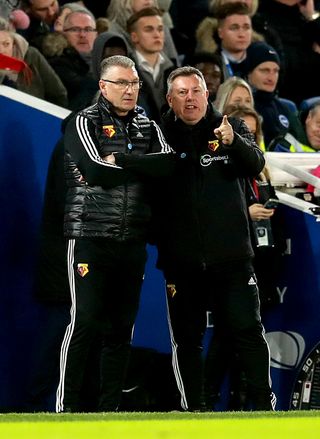 Watford manager Nigel Pearson (left) and assistant Craig Shakespeare have been tasked with keeping the club in the Premier League this season.