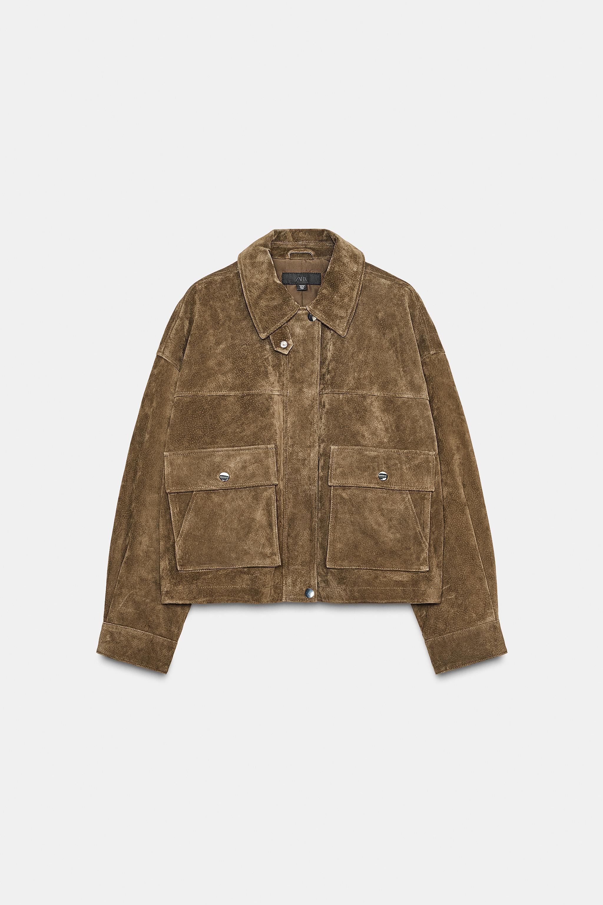 zara, 100% LEATHER BOMBER JACKET