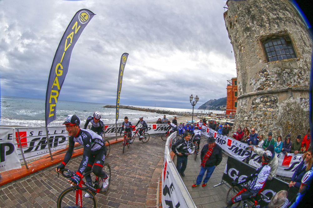 The Ligurian coast offered a stunning backdrop to the race