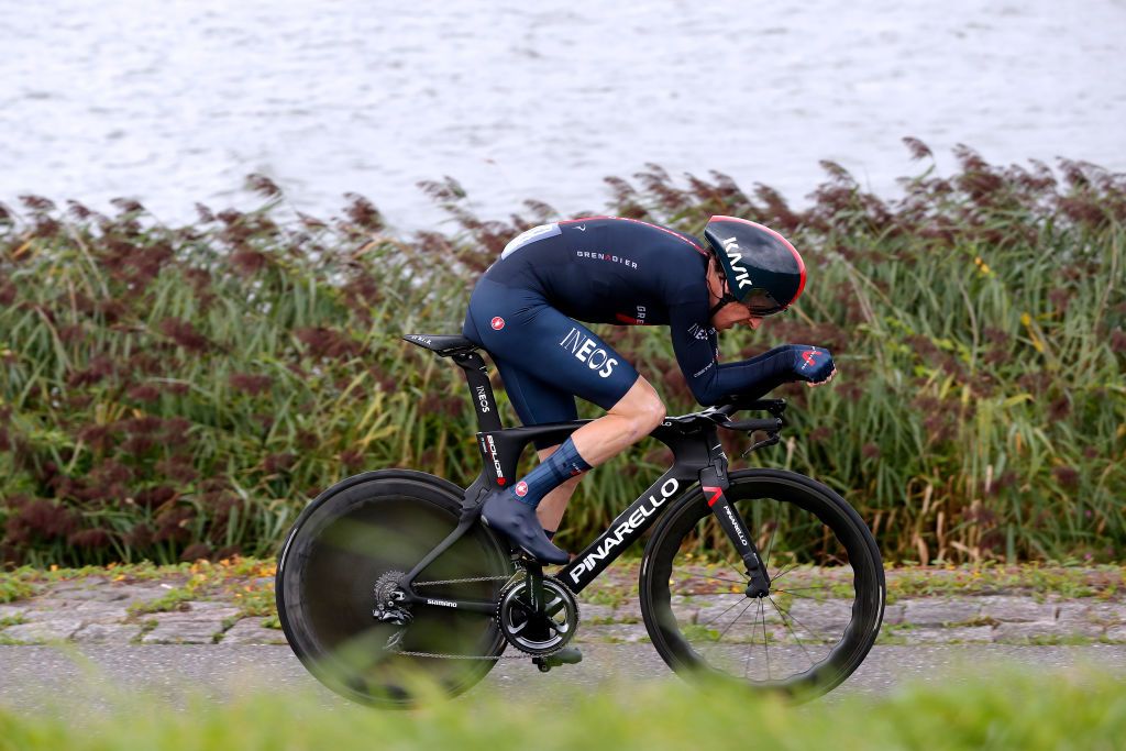 LELYSTAD NETHERLANDS AUGUST 31 Geraint Thomas of The United Kingdom and Team INEOS Grenadiers competes during the 17th Benelux Tour 2021 Stage 2 a 111km Individual Time Trial stage from Lelystad to Lelystad ITT BeneluxTour on August 31 2021 in Lelystad Netherlands Photo by Bas CzerwinskiGetty Images
