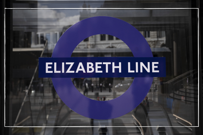 a close up of the Elizabeth Line tube logo