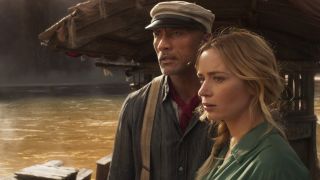 Dwayne Johnson and Emily Blunt in The Jungle Cruise.