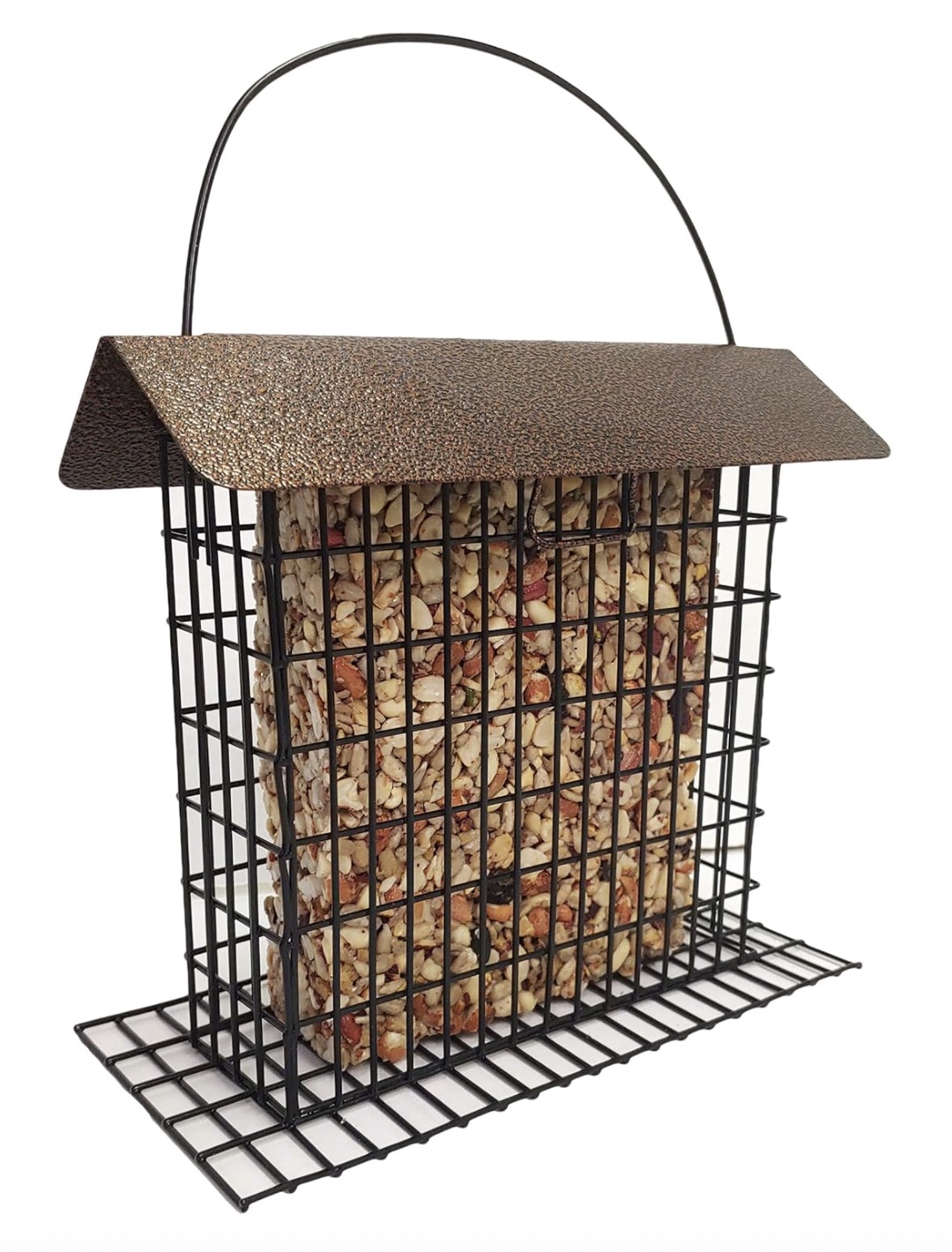 bird feeder filled with bird food