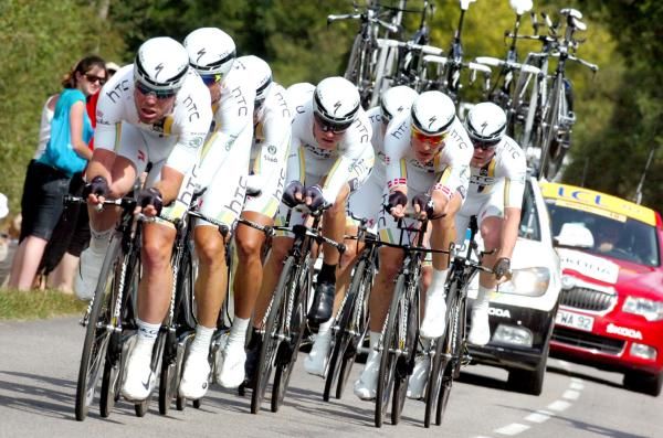 HTC-Highroad were handicaped by the loss of Bernhard Eisel in an early crash