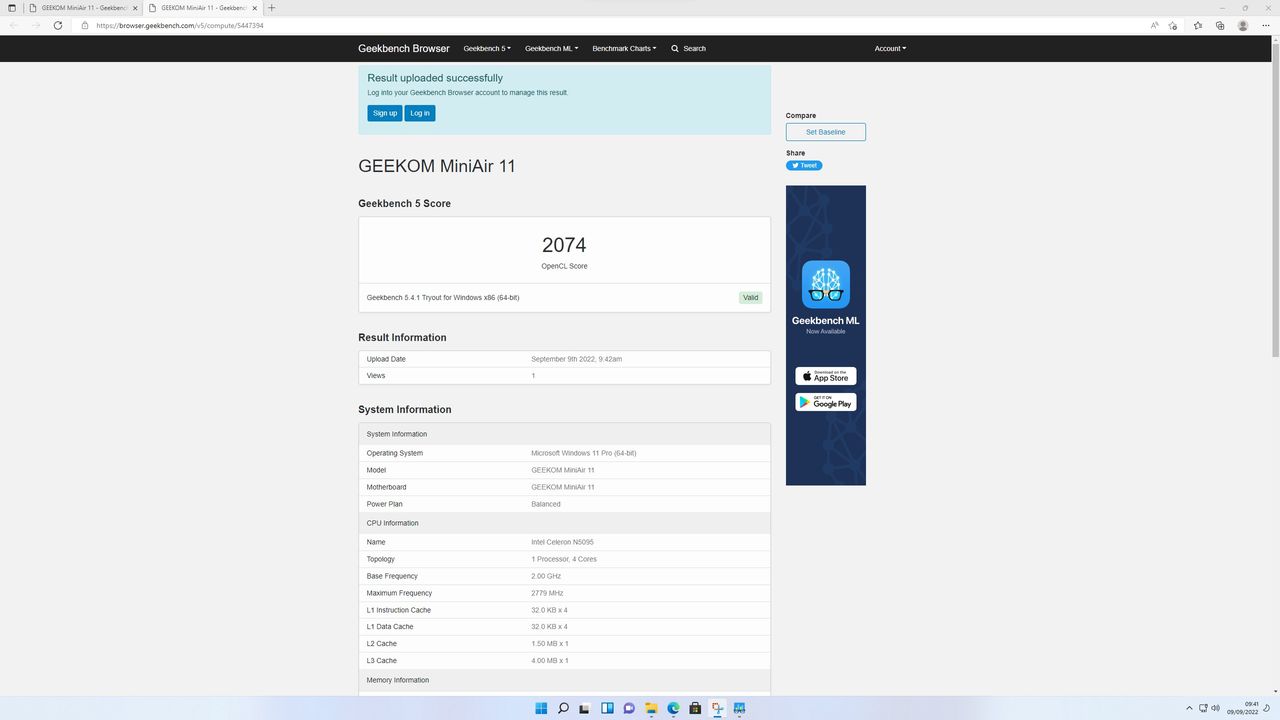 GEEKOM MiniAir 11 Benchmarks