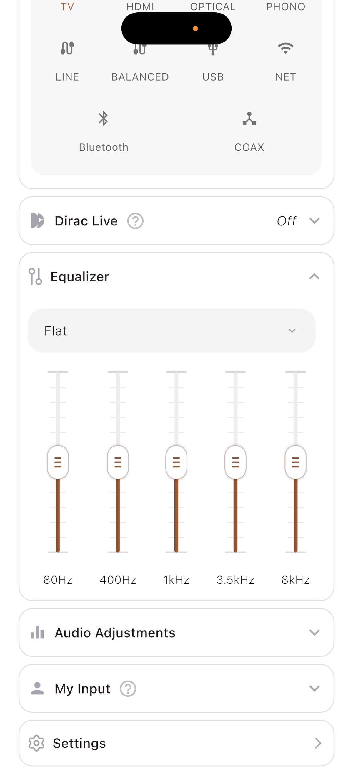 The Klipsch app has a five band EQ along with some presets available