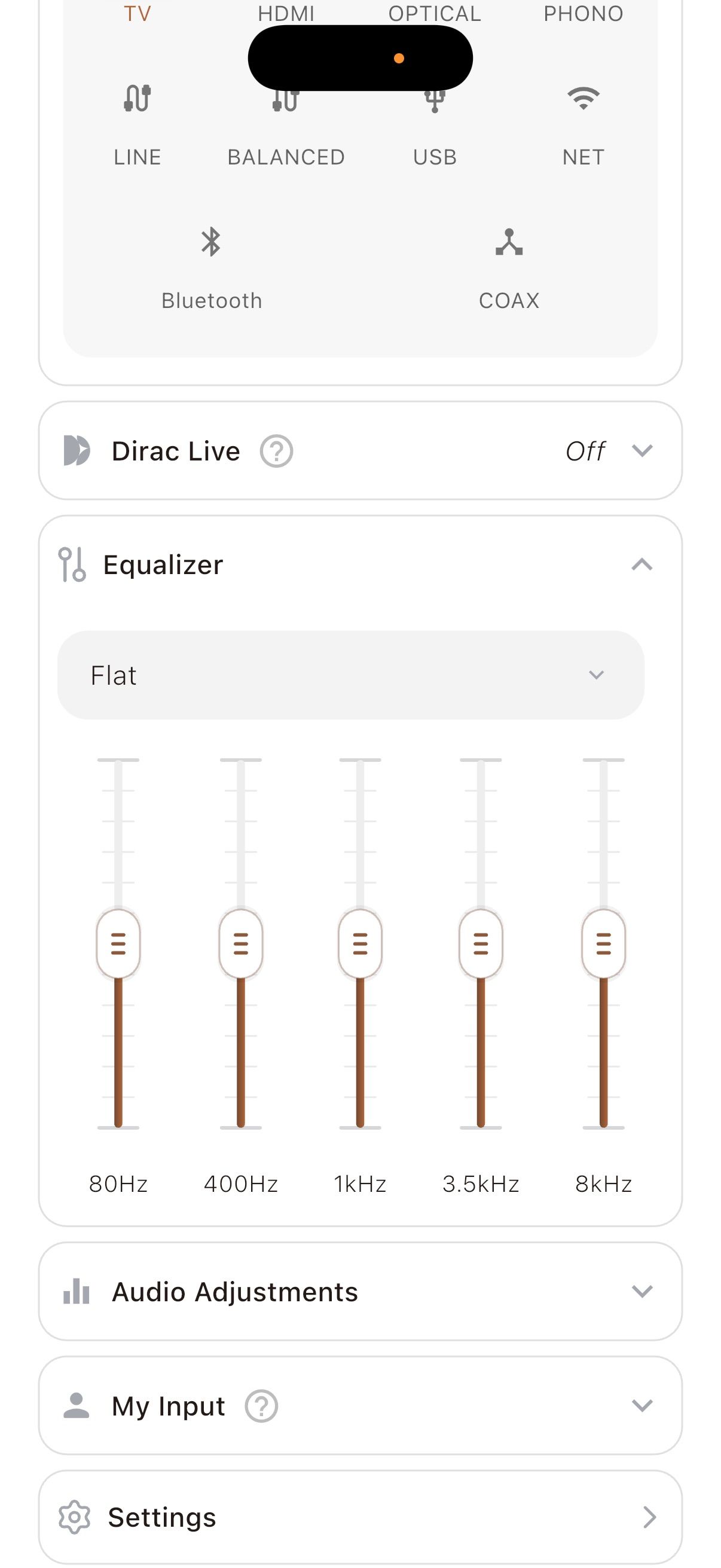 The Klipsch app has a five band EQ along with some presets available