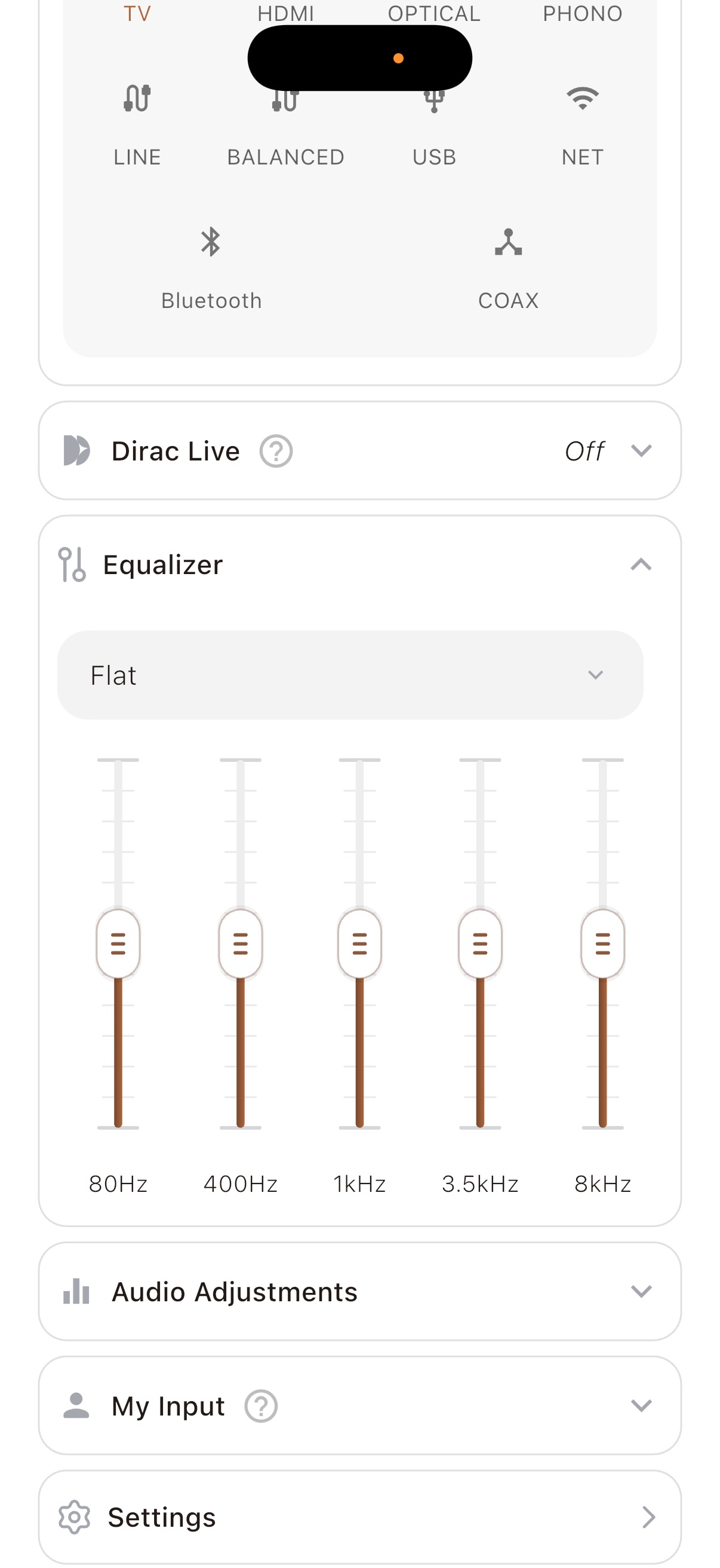 The Klipsch app has a five band EQ along with some presets available