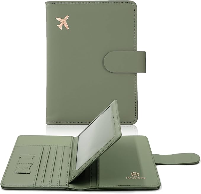 Melsbrinna, Melsbrinna Rfid Passport Holder for Travel Women/men, Cute Passport Wallet Rfid Blocking Card Slots, Rfid Passport Cover/casetravel Wallet, Passport Book Holder (1, Green)