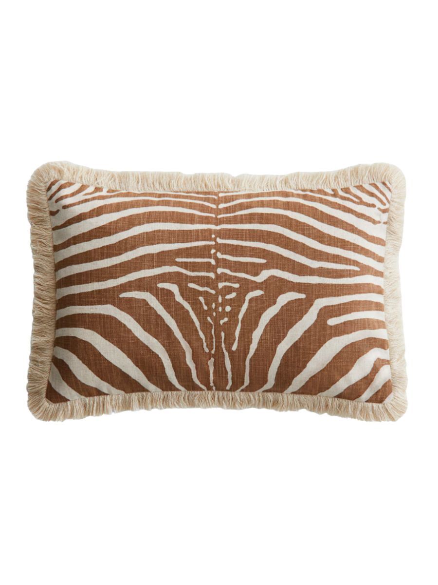 Fringed Zebra Cushion Cover