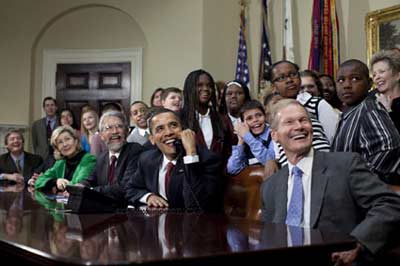 President Obama Calls Astronauts on Shuttle, Station