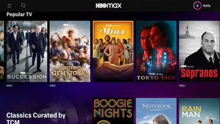 HBO Max home screen