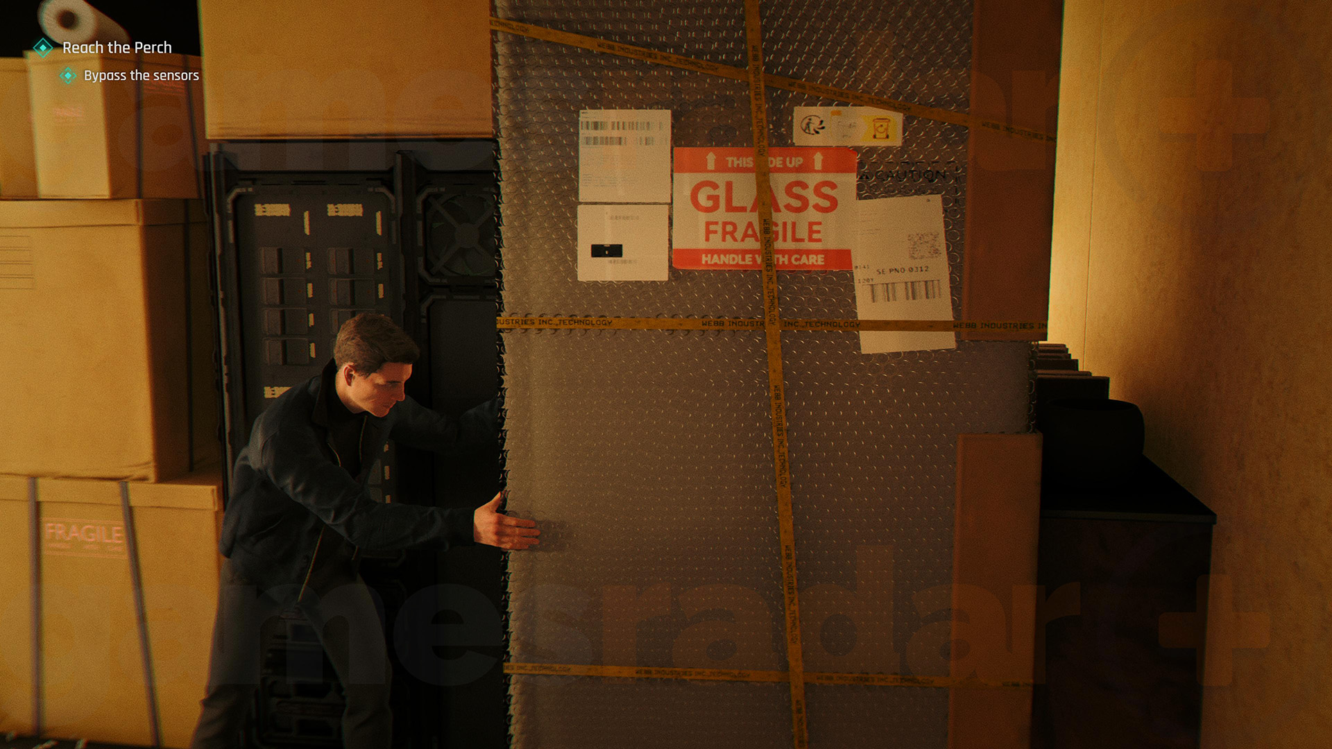 Bond pushes a crate in 007 First Light