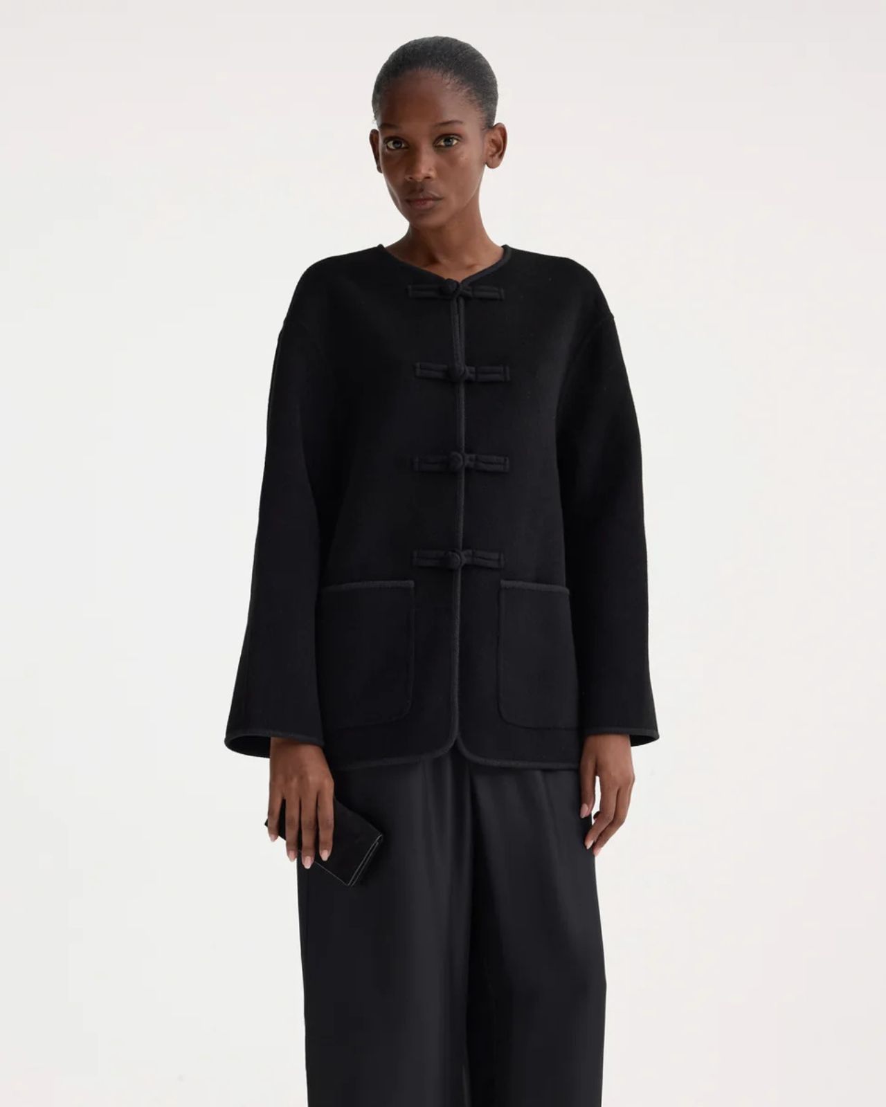 Rohe mandarin double-faced wool jacket