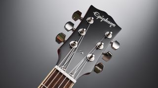 The Gibson-style headstock is currently only available on the Adam Jones and Greeny Epiphone signature Les Pauls – but that looks set to change 