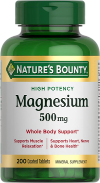 Nature's Bounty Magnesium 500mg 200 count: was $14.94, now $8.48 on Amazon