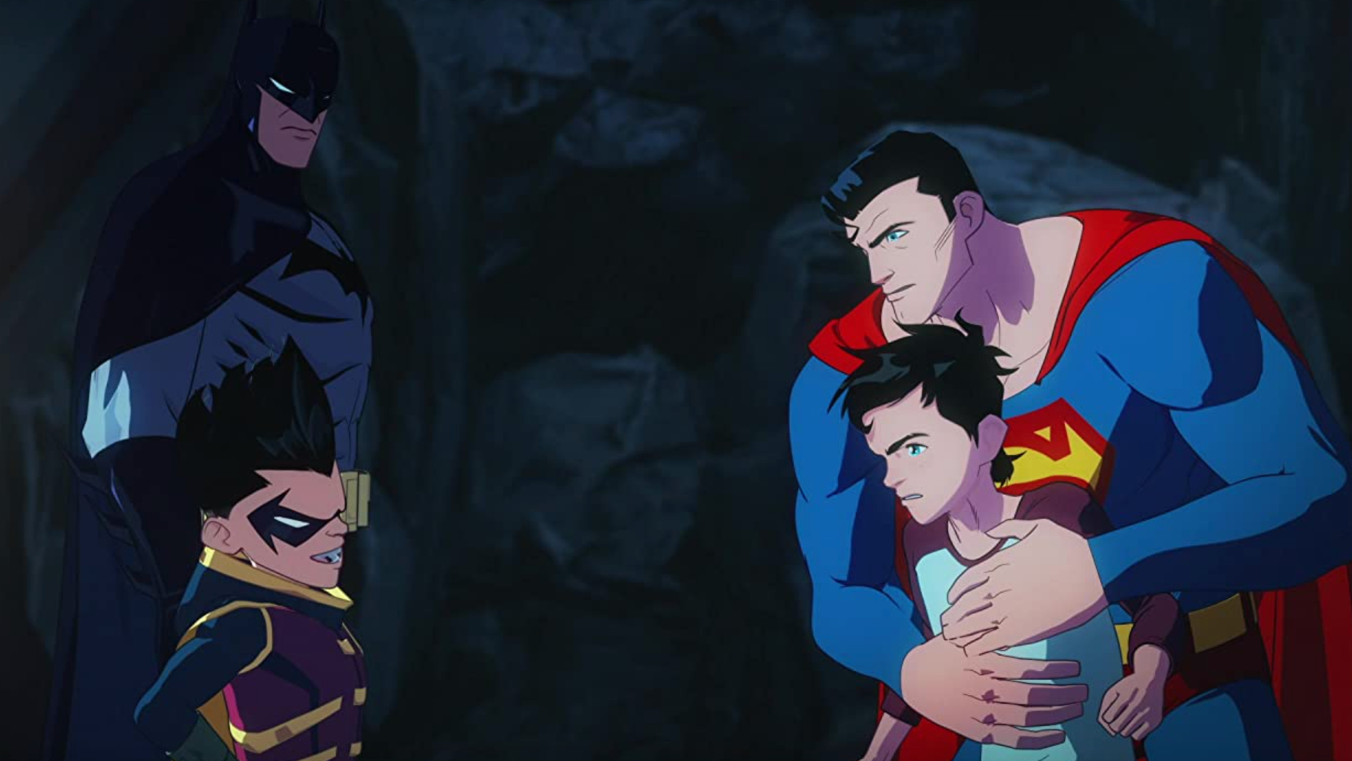 Бой бэтмена. Бэтмен и Супермен: битва суперсыновей. Бэтмен и Супермен битва супер сынов 2022.