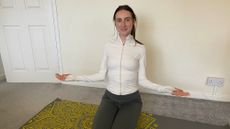 Woman exercising in domestic setting