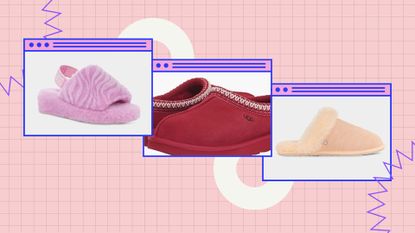 UGG slipper deals on Fluff Yeah slippers, Talisman Slippers and Scufette slippers in a pink template