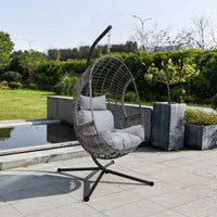 Argos Rattan Effect Hanging Egg Chair The Argos version of Aldi's famous hanging egg chair is a little more pricey but is in stock now! An essential purchase if you're desperate to relax in egg chair style this summer.