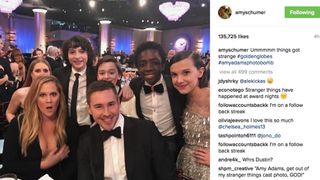 Amy Schumer with the Stranger Things cast