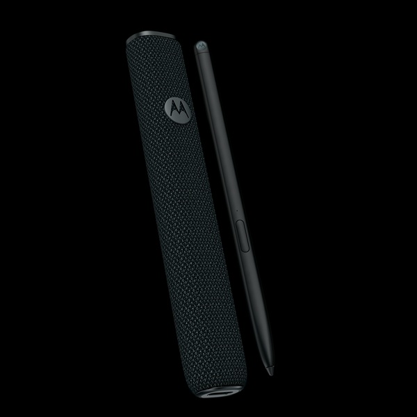 The Motorola Pen Ultra in black with its carrying case.