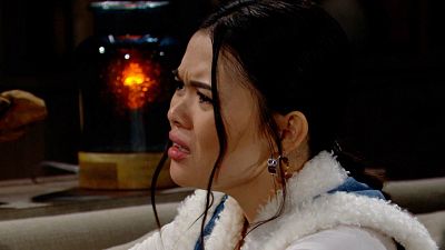 Luna (Lisa Yamada) looks concerned in The Bold and the Beautiful