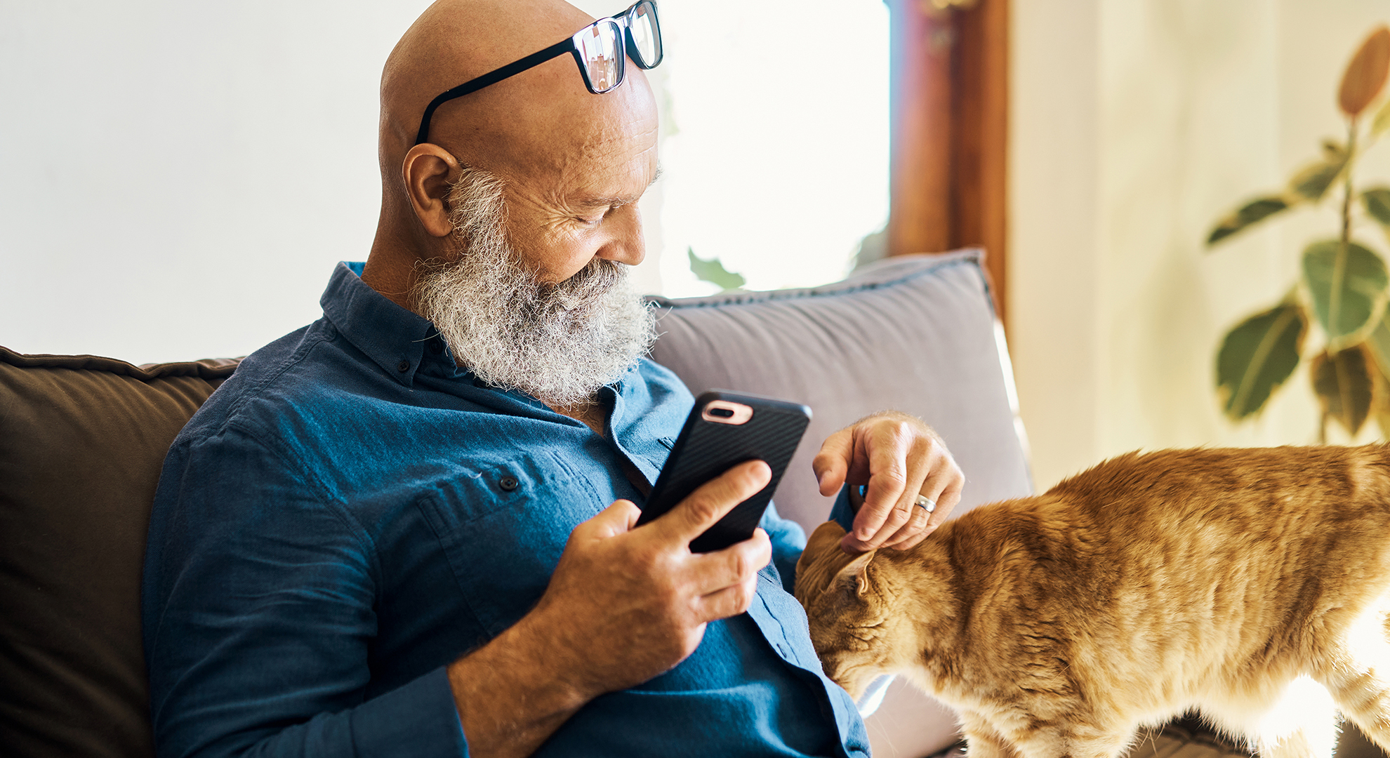 Man with cat