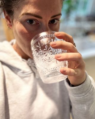 Anna's jug of cucumber water during her two week hydration challenge