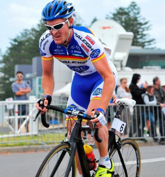 Sulzberger shows the strain of the race which was held in blustery conditions