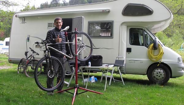 Prepping the bikes for the La Bresse World Cup in France
