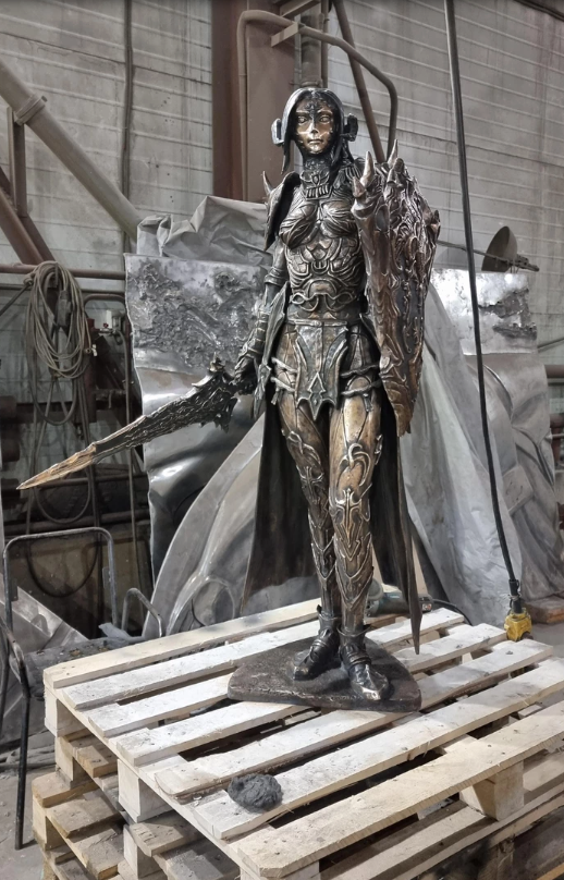 A work in progress picture of the statue icanit made of their Final Fantasy 14 character.