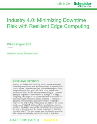 Whitepaper cover with green copy showing title and Schneider Electric logo