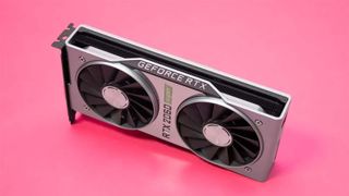 An RTX 2060 Super against a pink background