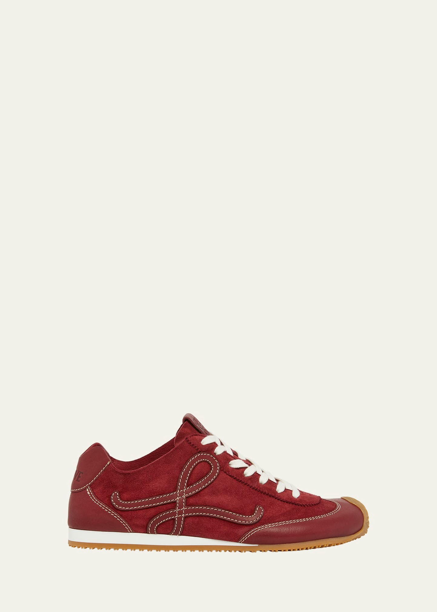 Loewe, Ballet Runner 2.0 Mixed Leather Sneakers in Burgundy