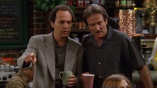 Robin Williams and Billy Crystal appear as Central Perk patrons in Friends
