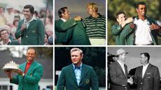 Six Masters champions in the green jackets