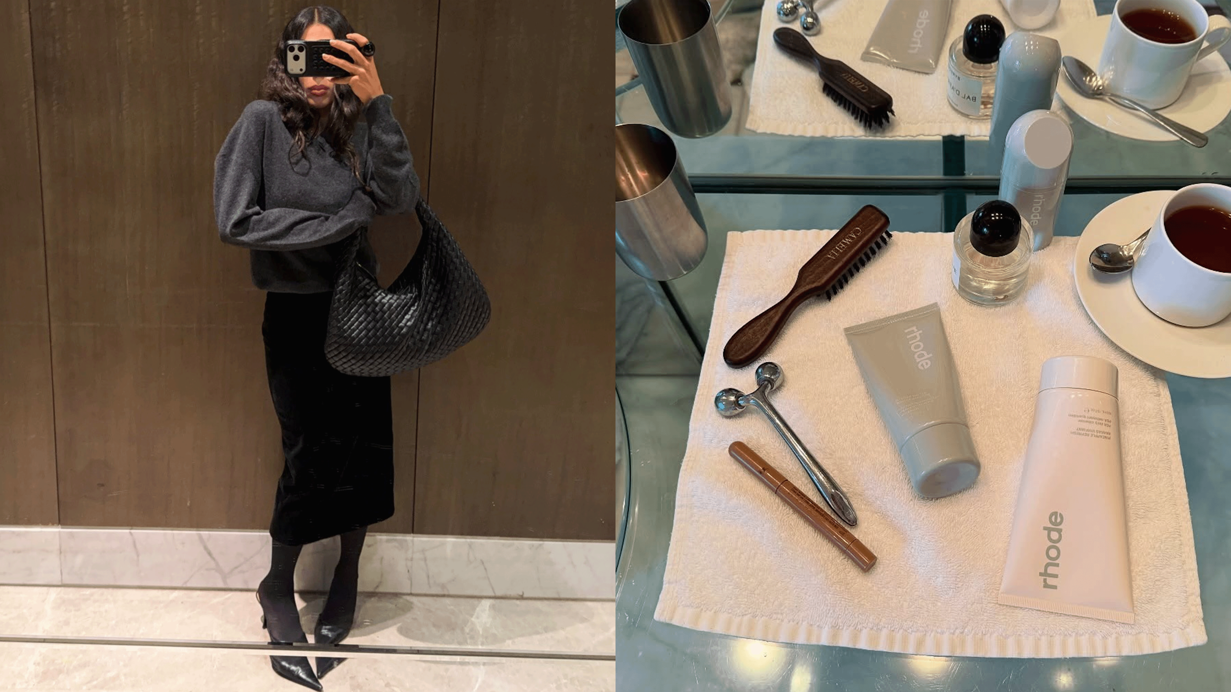 Camelia Farhoodi mirror selfie and beauty.