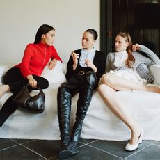 Three models wearing Gimaguas Fall 2026.