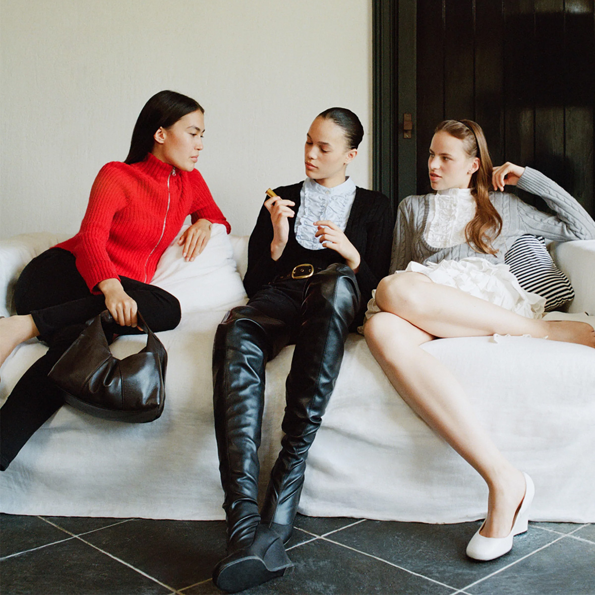 Three models wearing Gimaguas Fall 2026.