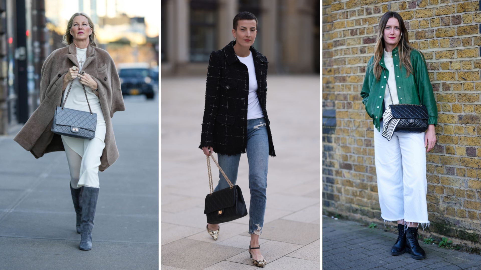 Women wearing Chanel 2.55 bag