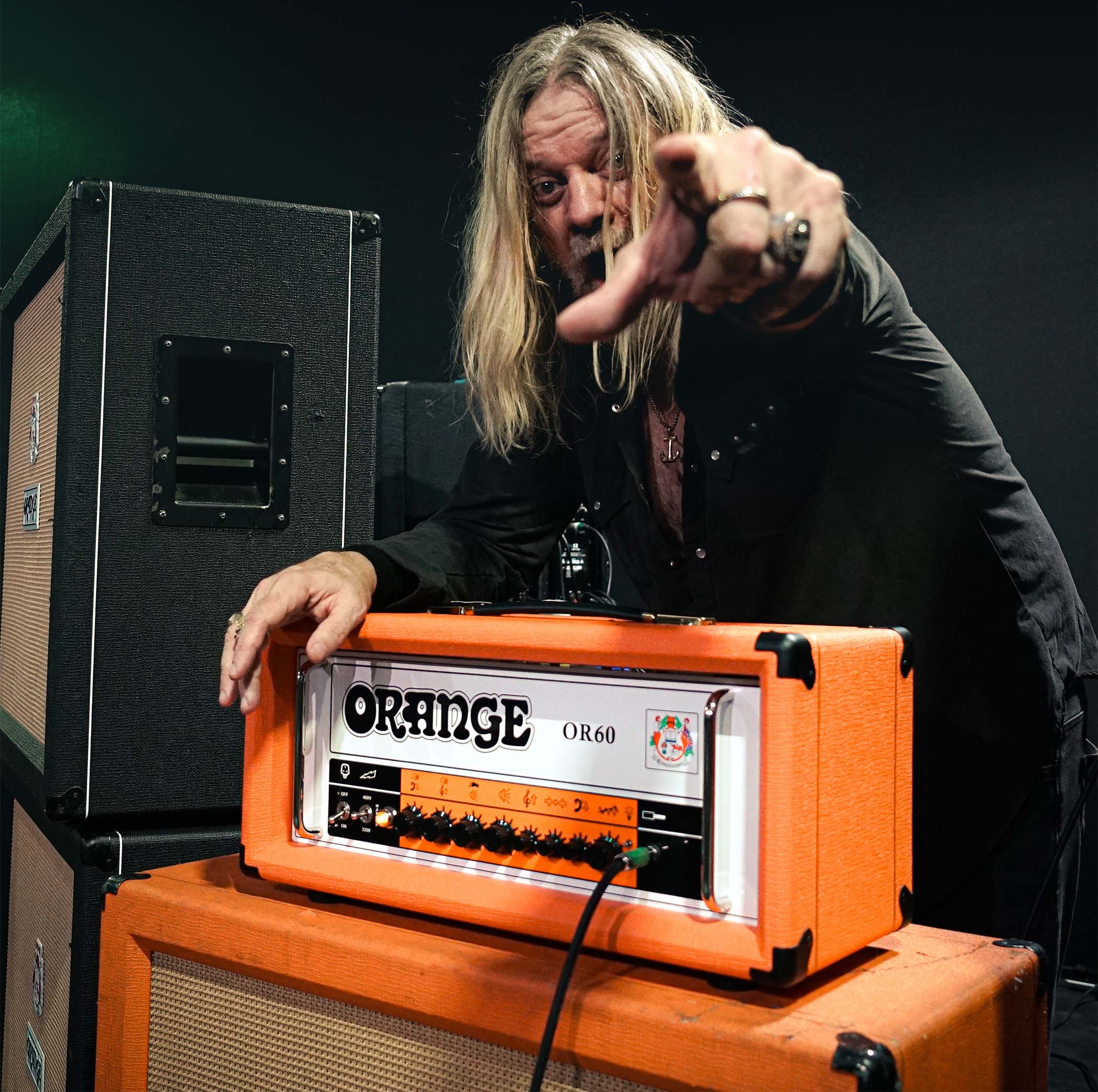 Pepper Keenan of Down and Corrosion of Conformity rests against the new Orange OR60.